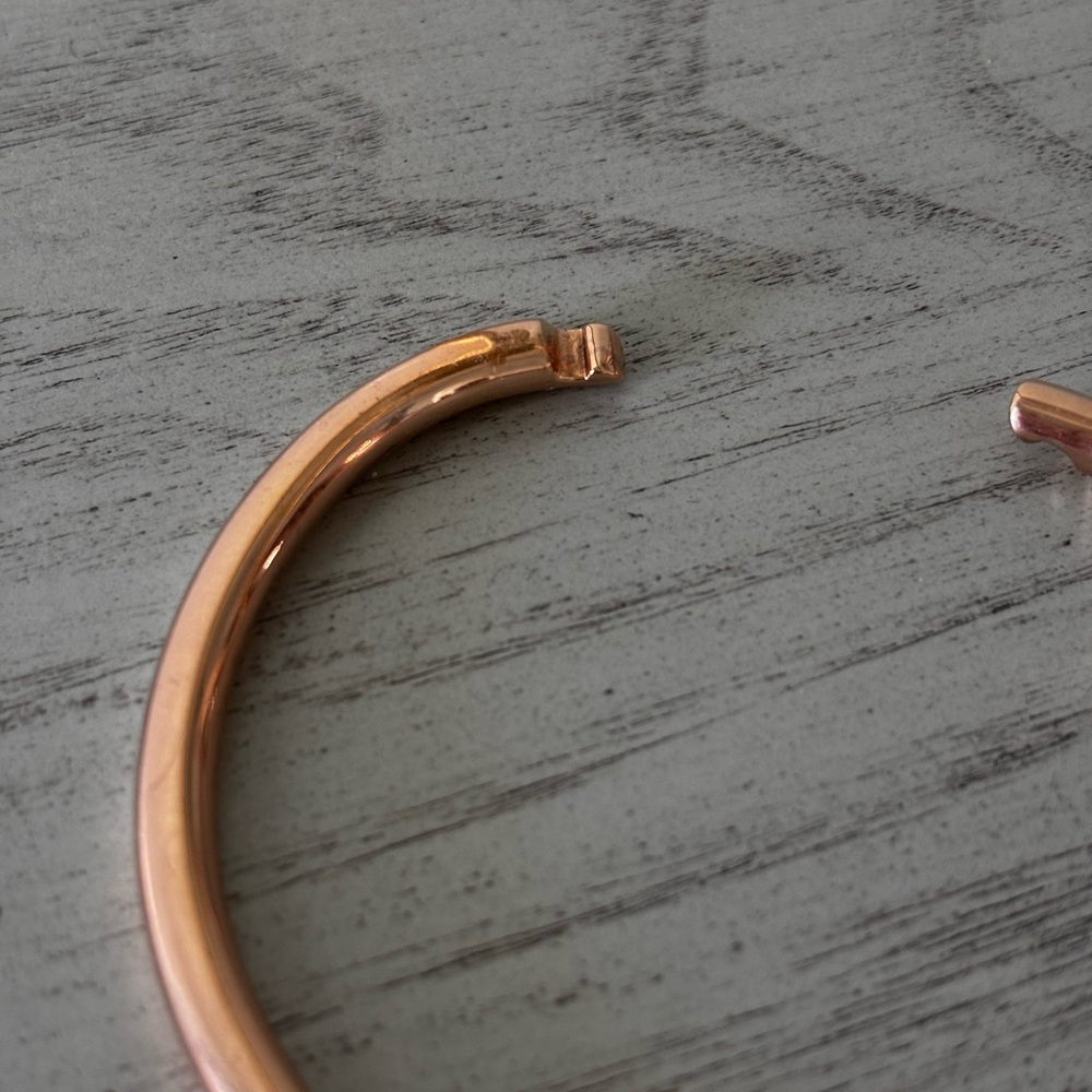 Milor Stainless Steel Rose Tone Bangle - Picture 8 of 8